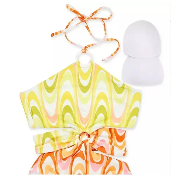 Becca‎ Whirlpool Margot High Neck Halter One piece Small Swimsuit